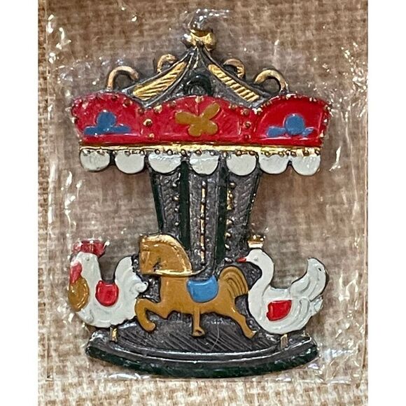 Vintage Carousel Kuhn Zinn Pewter Ornament - Picture 2 of 5